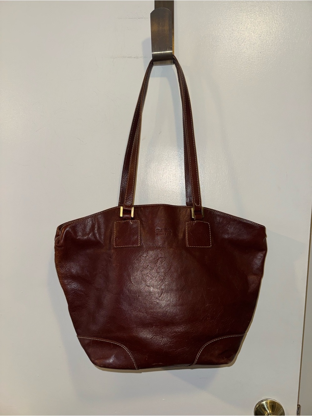 Claudia Firenze Brown Italian Leather Tote Bag Purse